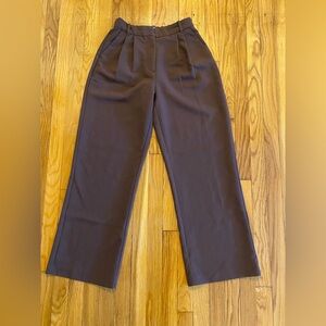 Chocolate A&F Sloane Tailored Wide Leg Pants